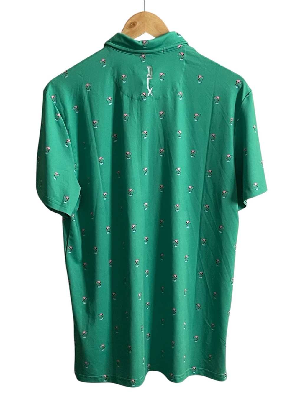 RLX Ralph Lauren Men Green Flamingo Fishing Print Golf Polo Shirt M NEW - Picture 3 of 14
